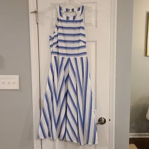 Eliza J Striped Cotton Fit & Flare Dress Size 8